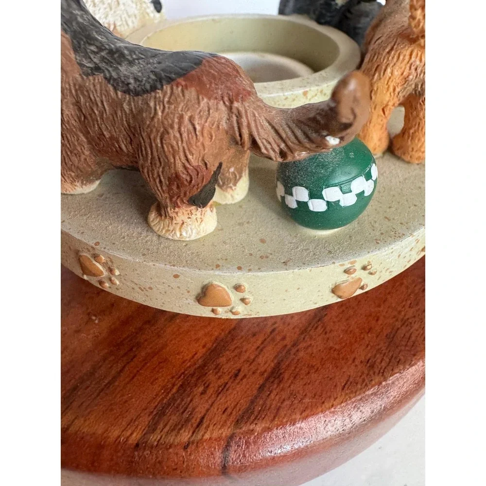 VTG Deb Strain Candle Capper Dogs Figurine Puppy‎ Decor Farmhouse Style